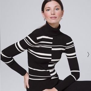 White House Black Market Striped Turtleneck Size Small